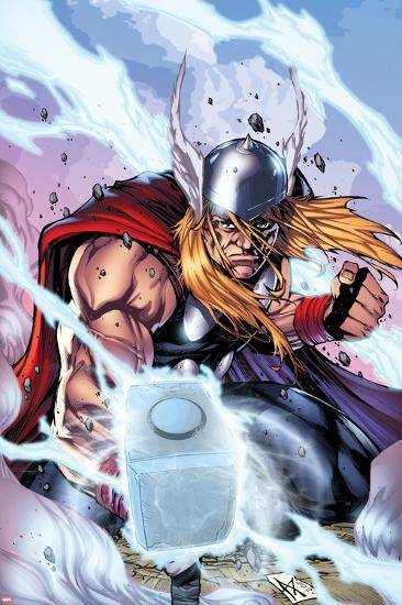 Thor: Heaven And Earth No.3 Cover: Thor Smashing With Mjonir – Poster ...