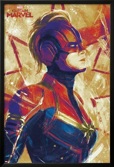 Captain Marvel - Painterly – Poster - Canvas Print - Wooden Hanging ...