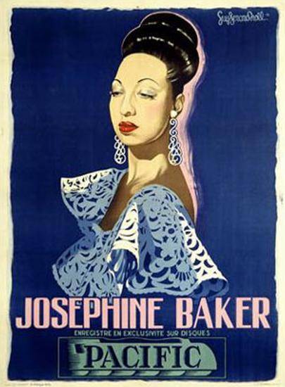 Josephine Baker – Poster - Canvas Print - Wooden Hanging Scroll Frame ...