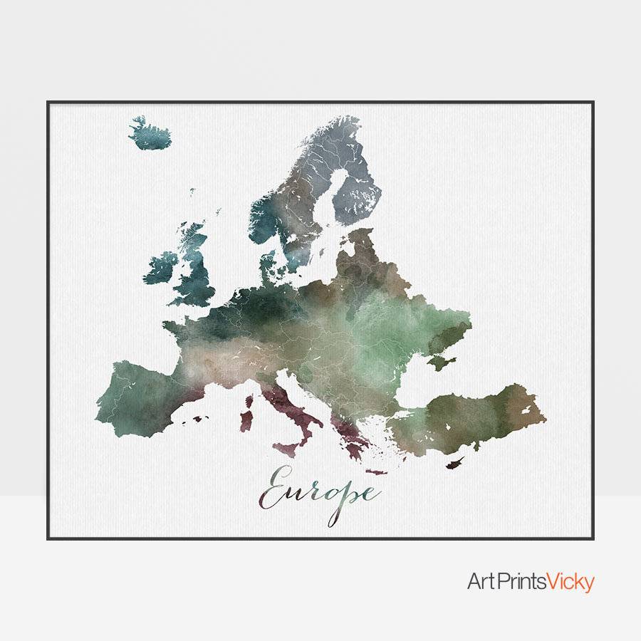 Map of Europe print by Editors Choice