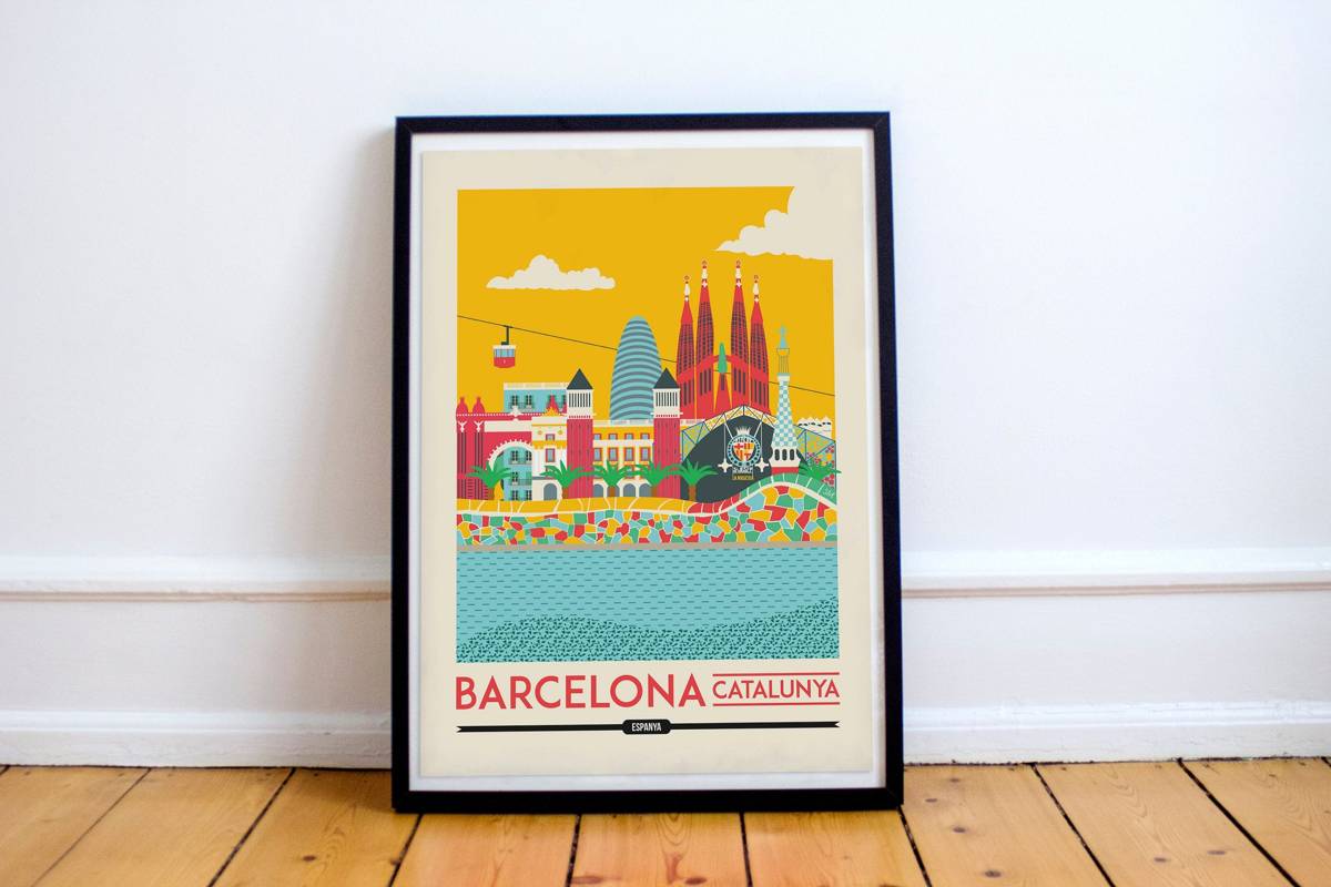 Barcelona Print - Catalonia - Spain - Travel – Poster - Canvas Print ...