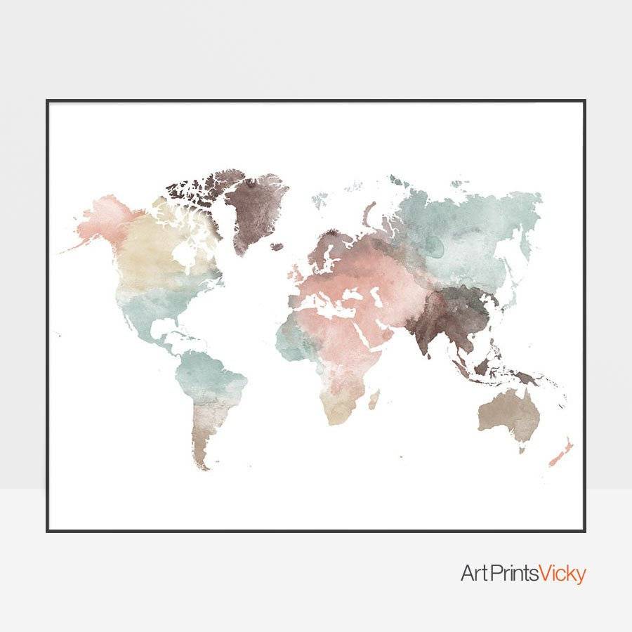 Unique World Map, World Map Wall Art, Personalized Map, World Map ...