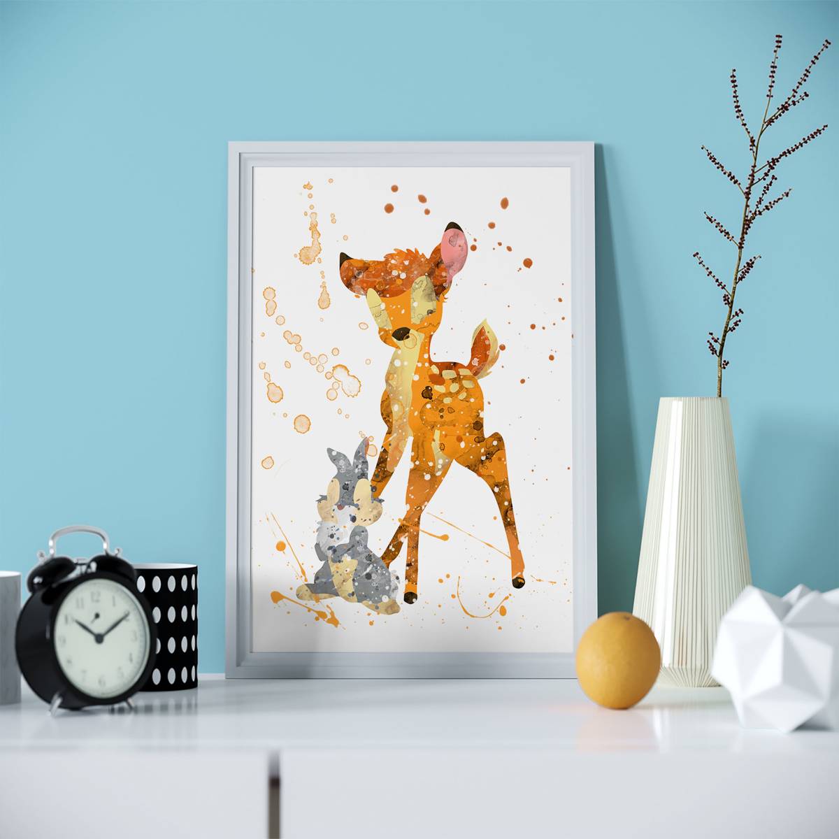 Bambi Print Watercolour Art Wall Art Nursery Decor Gift Idea Watercolor ...