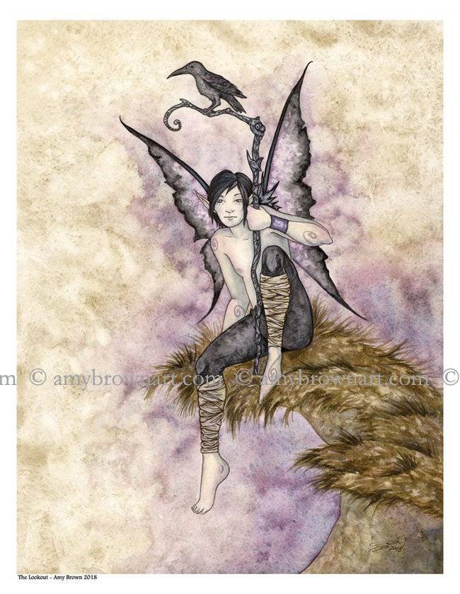 The Lookout Fairy And Crow Raven – Poster - Canvas Print - Wooden ...