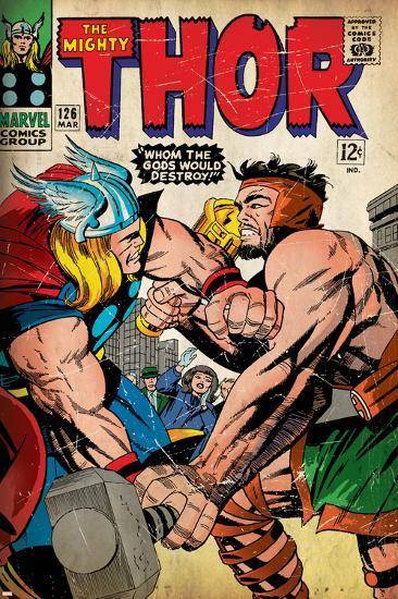 Marvel Comics Retro: The Mighty Thor Comic Book Cover No.126, Hercules