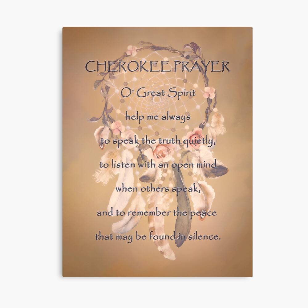 Cherokee Prayer Cherokee Blessing Native American Indian – Poster ...