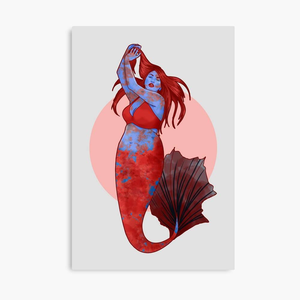 Mermaid Mermaids Sea Sea Life Fantasy – Poster - Canvas Print - Wooden ...