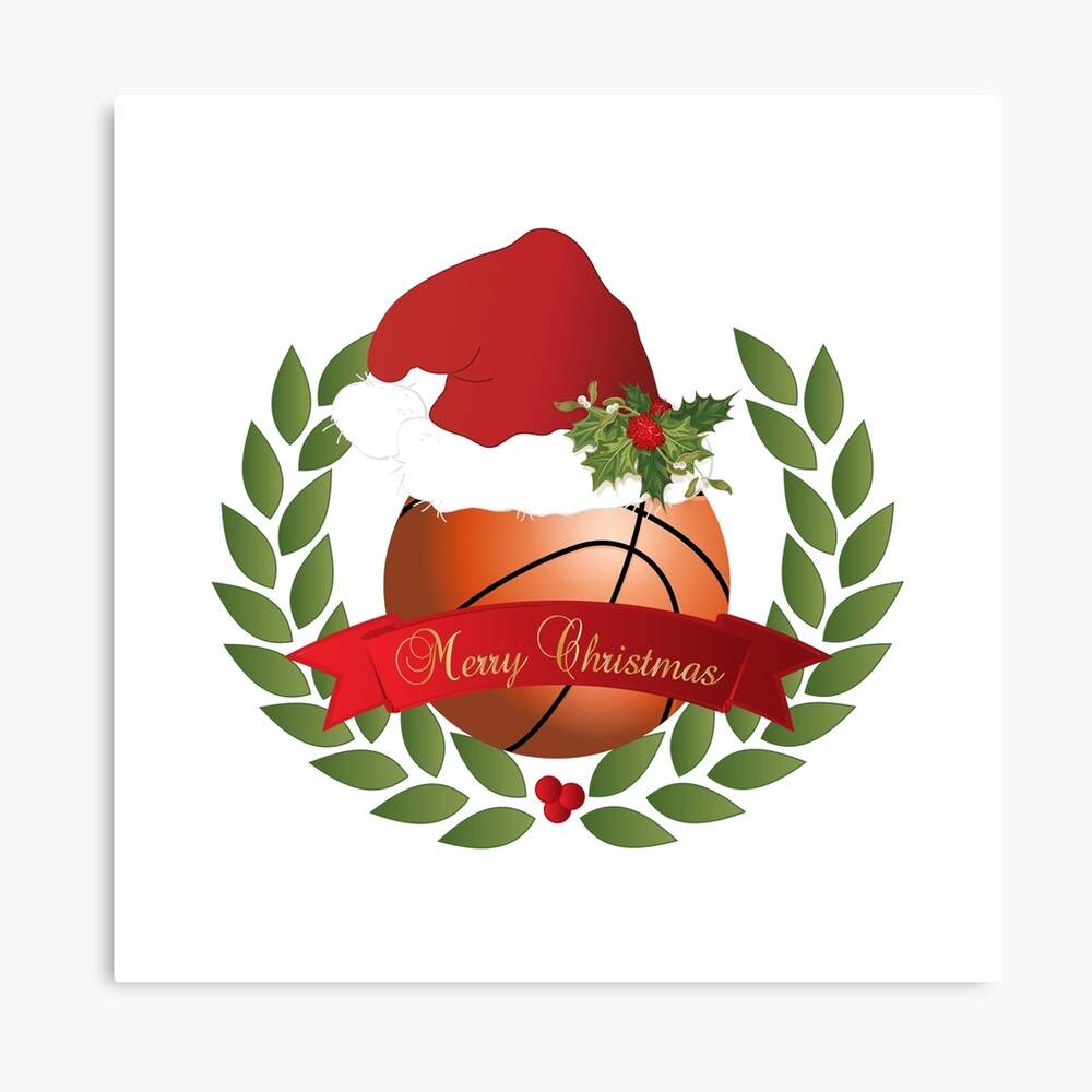 Christmas Basketball Holiday Designs Festive Cute Basketball Player ...