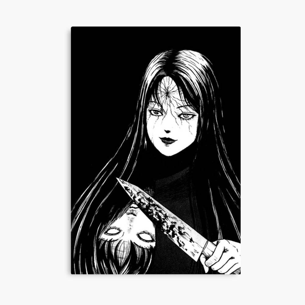 Tomie Junji Ito Horror Ghost Demon Girl Cute Poster Canvas Print Wooden Hanging Scroll 