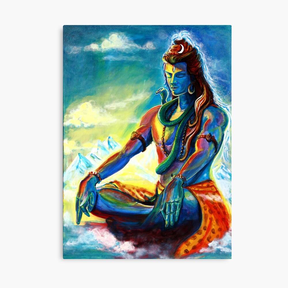 Majestic Lord Shiva In Meditation – Poster - Canvas Print - Wooden ...