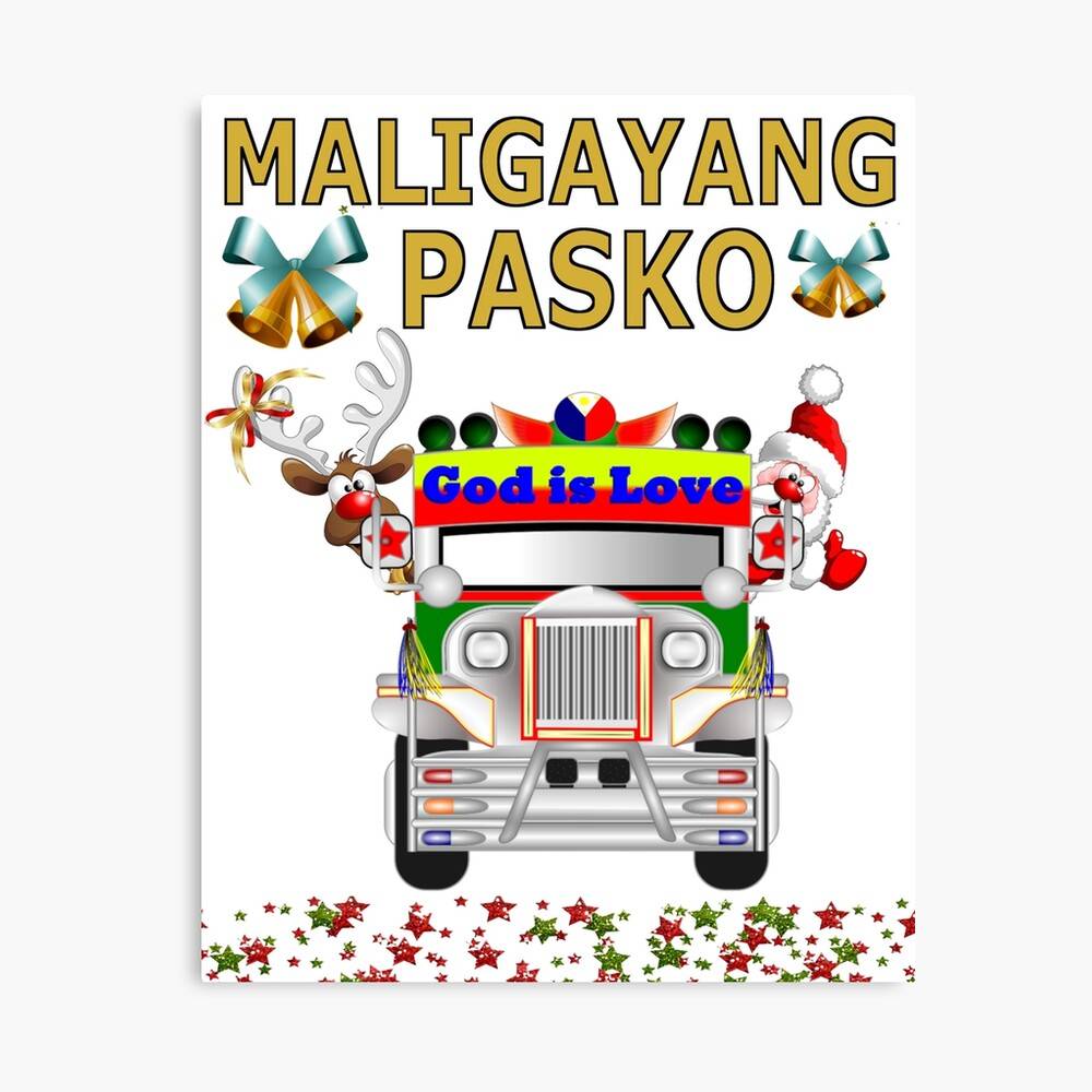 Maligayang Pasko Merry Christmas In Filipino – Poster - Canvas Print ...