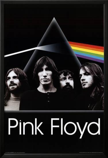 Pink Floyd - Dark Side Of The Moon Group – Poster - Canvas Print - Wooden  Hanging Scroll Frame - Royal Decor Home