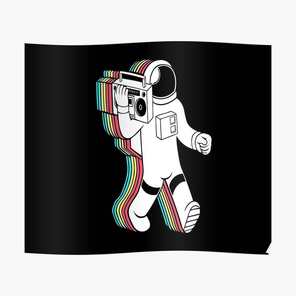 Music Astronaut Trend Space Universe Galaxy – Poster - Canvas Print ...