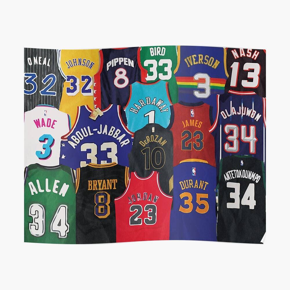 Best Of All Time Jerseys Nba Basketball Sports Bucks – Poster - Canvas ...