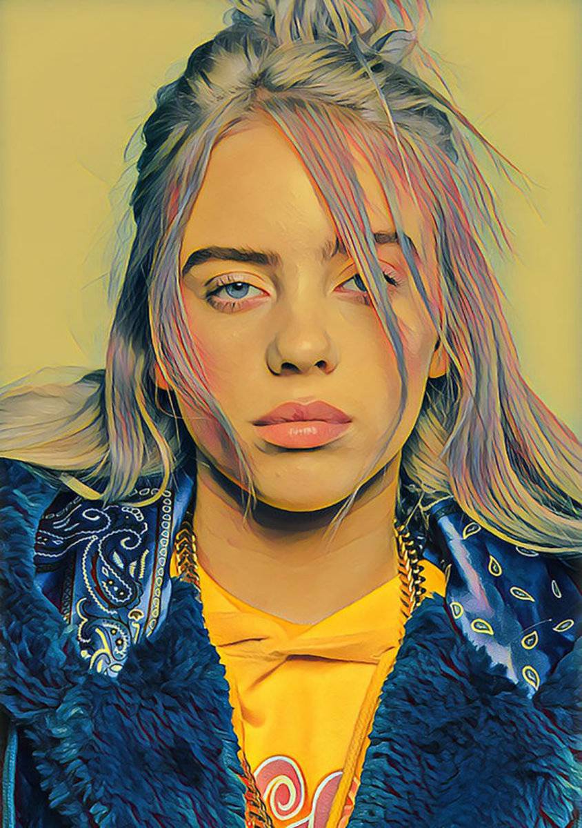 Billie Eilish – Poster - Canvas Print - Wooden Hanging Scroll Frame ...