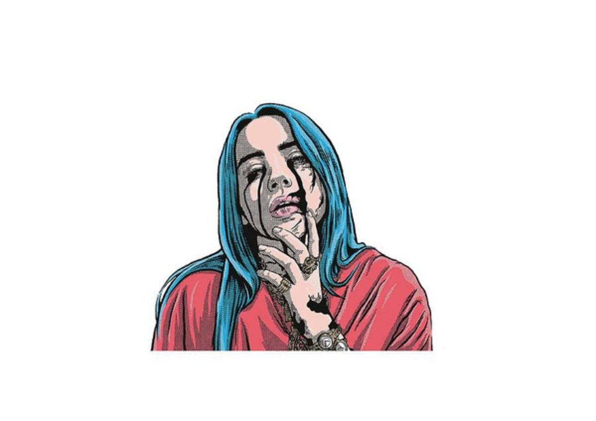 Billie Eilish Poster Canvas Print Wooden Hanging Scroll Frame Royal Decor Home