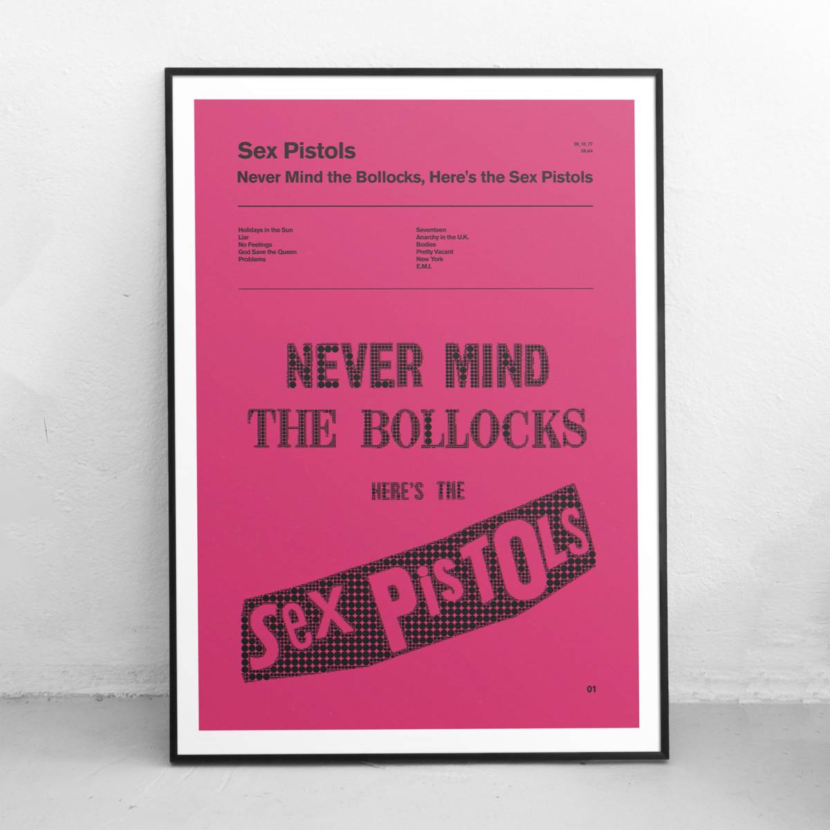 Sex Pistols - Never Mind The Bollocks Print - Retro Dot Matrix - Music -  Punk - Punk Art - 70S Punk – Poster - Canvas Print - Wooden Hanging Scroll  Frame - Royal Decor Home