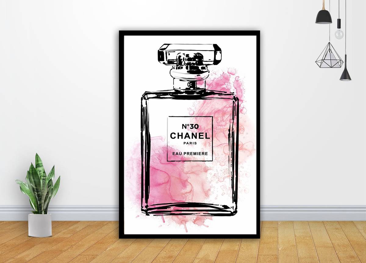 Vintage Chanel 5 Pink Model Art – Poster - Canvas Print - Wooden ...