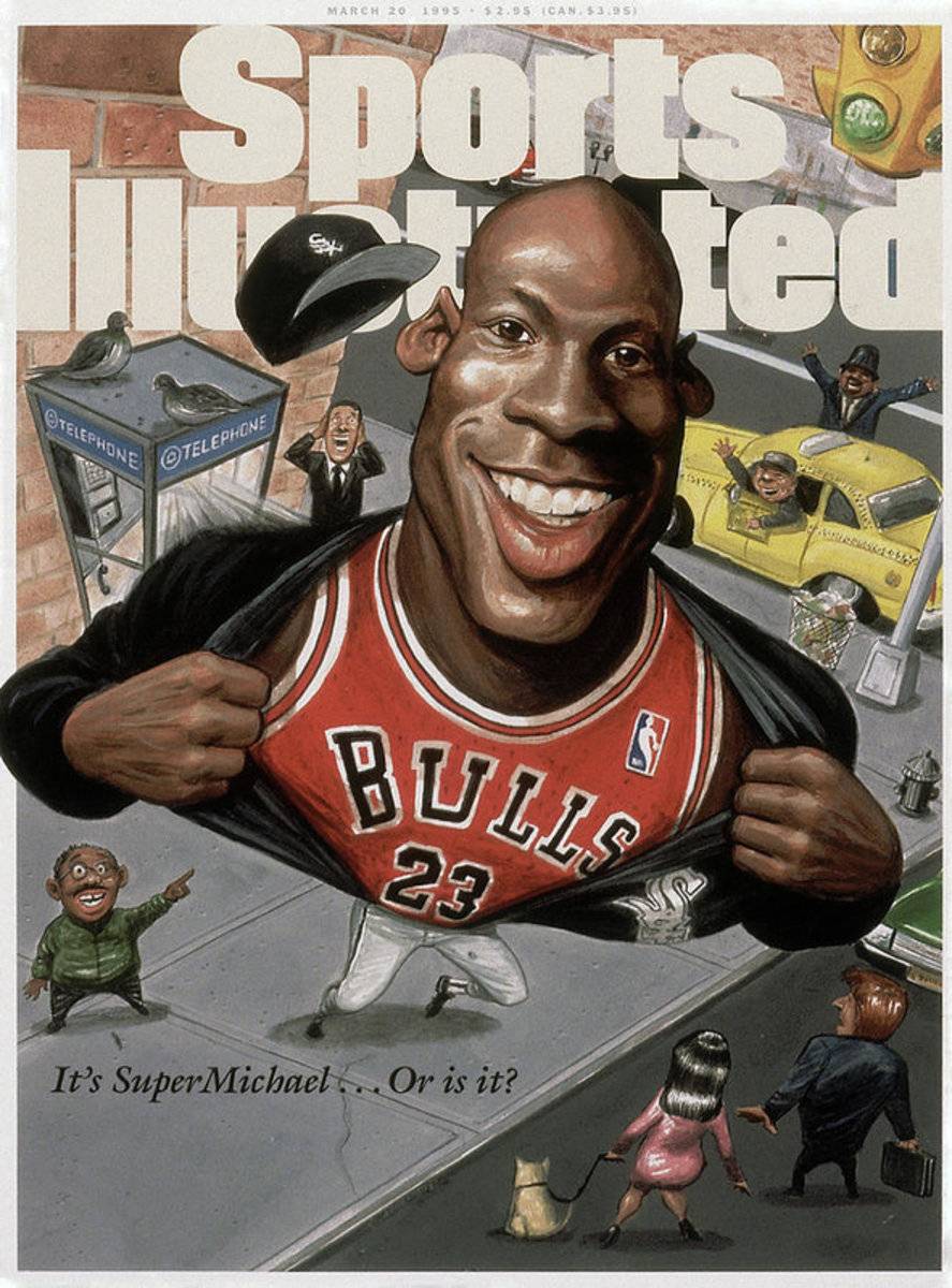 Chicago Bulls Michael Jordan Its Supermichael . . . Or Is It Sports  Illustrated Cover – Poster - Canvas Print - Wooden Hanging Scroll Frame -  Royal Decor Home