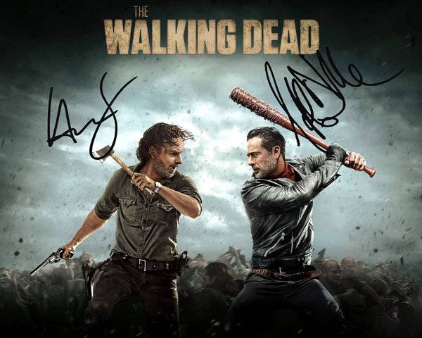 Jeffrey Dean Morgan signed 12x18 Negan The Walking Dead poster