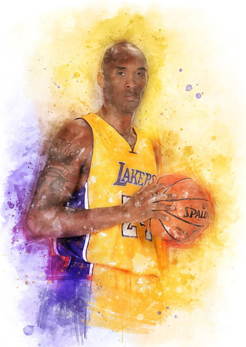 Kobe Bryant Watercolor – Poster - Canvas Print - Wooden Hanging Scroll ...