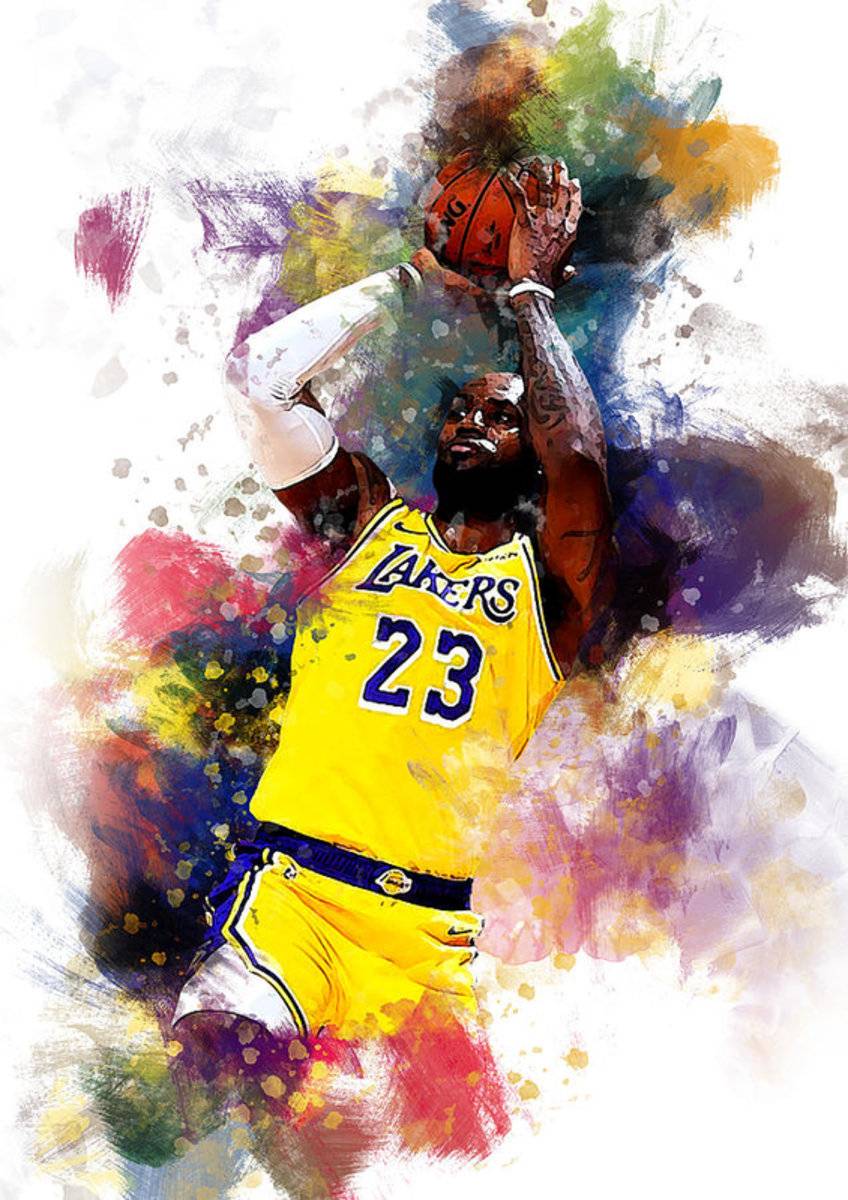 Lebron James La Lakers Nba Player Poster Canvas Print