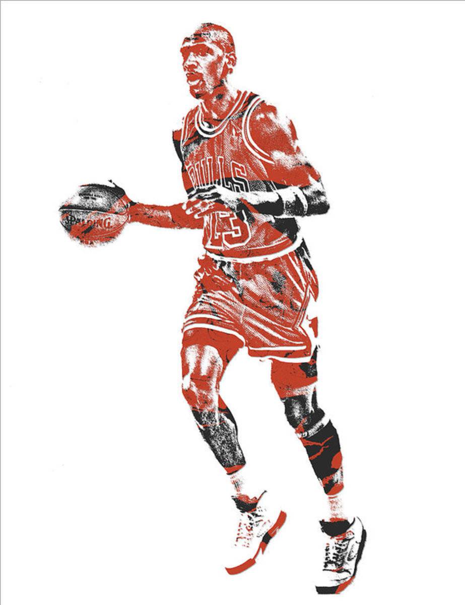 Michael Jordan Chicago Bulls Pixel Art 14 – Poster - Canvas Print ...